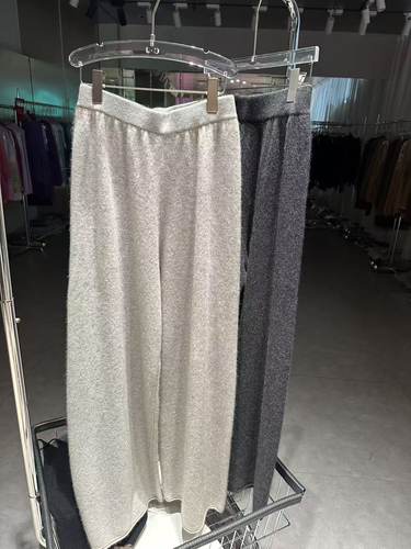 秋冬软糯细腻针织羊绒羊毛阔腿长裤百搭又保暖