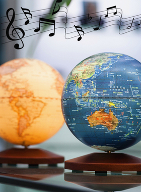 fun充电触控AR地球仪音乐盒旋转八音盒天空之城儿童生日礼物 刻字