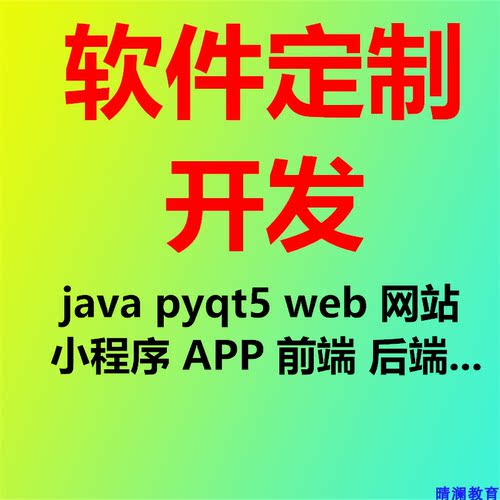 软件定制开发企业系统app Java Python vue小程序前后端pyqt5定金