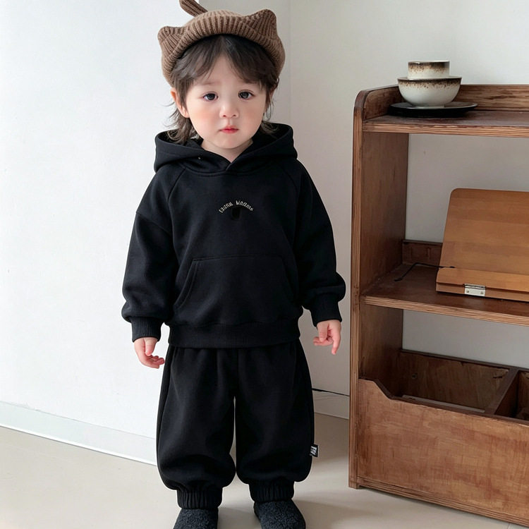 男女童小怪兽连帽卫衣卫裤秋季新款儿童幼儿园演出服宝宝萌趣套装