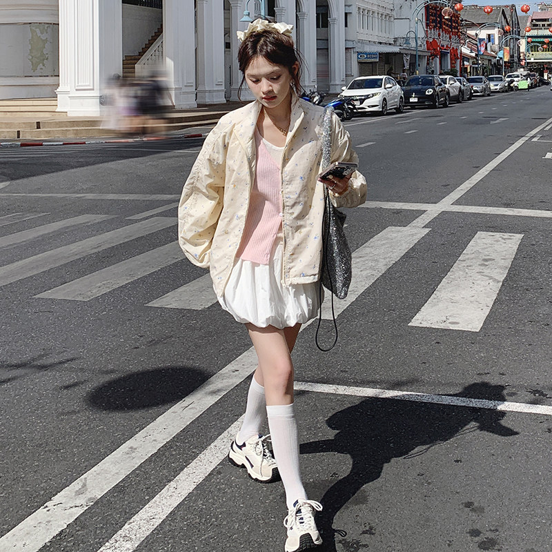 2025春季新款韩版宽松休闲百搭小清新碎花减龄外套甜美时尚外套女,女装短外套,世纪海洋