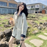 [现货]撞色宽松刺绣夹克155-8661-P165K235，女装短外套，世纪海洋
