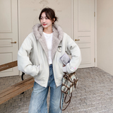 加厚保暖棉衣加皮革夹克155-8708-P215K315，女装短外套，世纪海洋