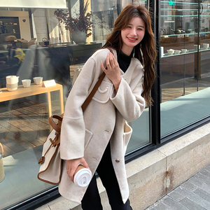 山羊绒双面呢大衣155-8212-P255控355,女装羊绒大衣,世纪海洋