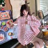 【现货】毛呢格子加棉外套+短裙155-8651-P195K270，女装套装/套裙，世纪海洋