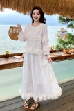 花边拼接上衣配半身裙两件套155-8585-P165K235，商品下架区，世纪海洋
