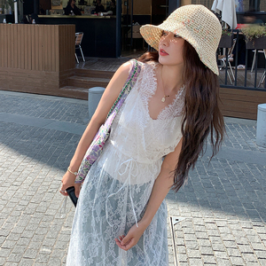 蕾丝吊带透视美背连衣裙155-607-P90K140图片