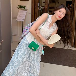 蕾丝吊带透视美背连衣裙155-607-P90K140图片