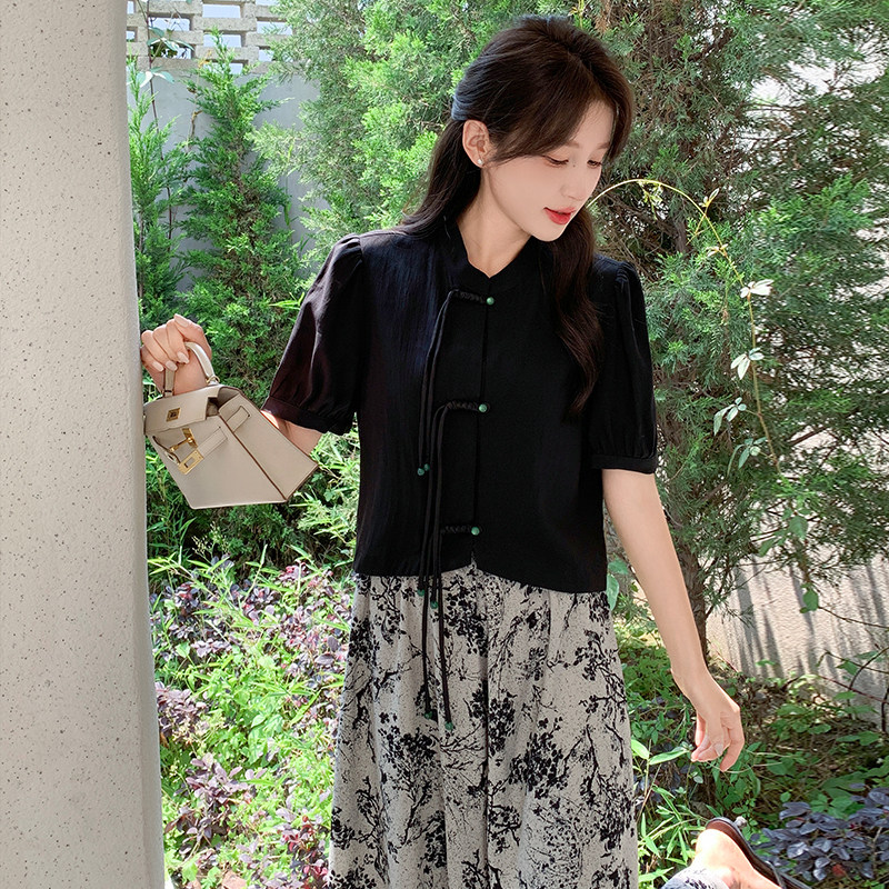 碎花风新中式套装裙女夏2024新款两件套155-617-P115K168,商品下架区,世纪海洋