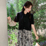 碎花风新中式套装裙女夏2024新款两件套155-617-P115K168，商品下架区，世纪海洋