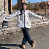 【下架】皮毛一体羊羔毛外套155-196-P160控255，女装短外套，世纪海洋