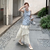 【下架】无袖上衣+半身裙两件套155-8615-P165K235，女装套装/套裙，世纪海洋