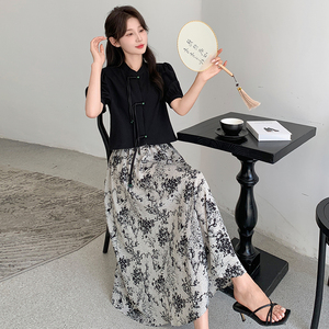 碎花风新中式套装裙女夏2024新款两件套155-617-P115K168图片