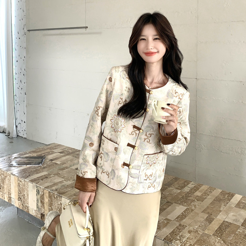 【现货】新中式风复古重工刺绣时尚撞色外套155-8663-P170K245,女装短外套,世纪海洋