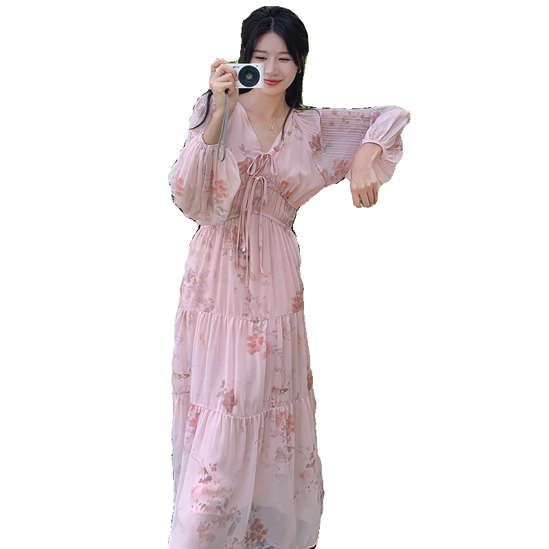 长袖收腰显瘦印花公主蛋糕裙155-2417-P110K160,商品下架区,世纪海洋