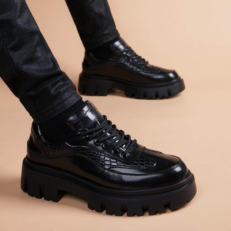 男士皮鞋新款厚底商务休闲运动皮鞋男款真皮内增高英伦风冬季鞋子,流行男鞋,休闲皮鞋,淘宝优惠券,粉丝福利购,淘宝优惠卷