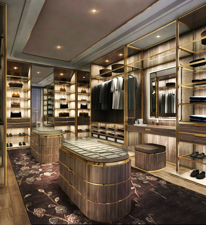 北京美式风格奢华别墅豪宅样板间室内轻奢华设计效果+平面图资料