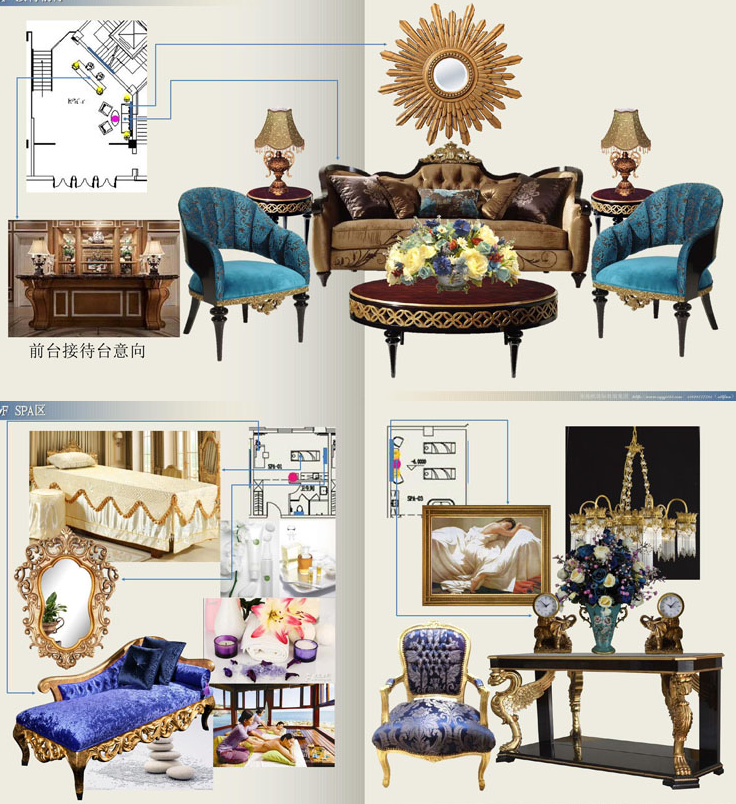 新疆御宫华府别墅样板间巴洛克风格整体软装解决方案