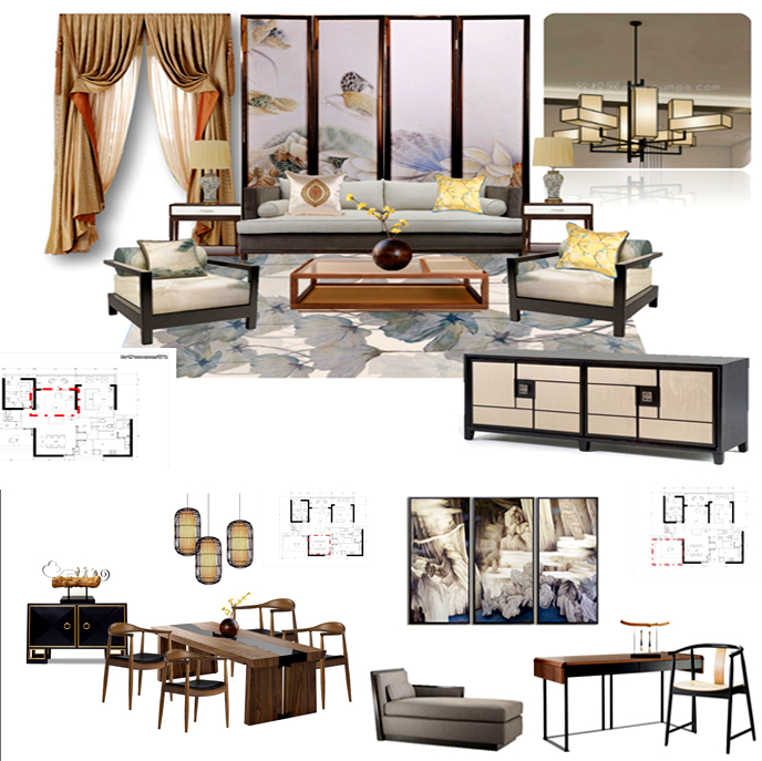 中式禅意风格样板房软装搭配陈设PPT概念方案内容不可编辑资料