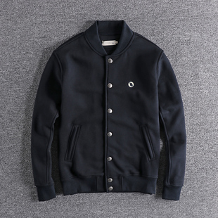 新款加绒卫衣外套男春秋欧美潮流休闲棒球服修身飞行夹克男