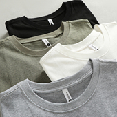 380G高克重厚实纯棉长袖 上衣 高街潮流打底衫 T恤男 舒适圆领美式