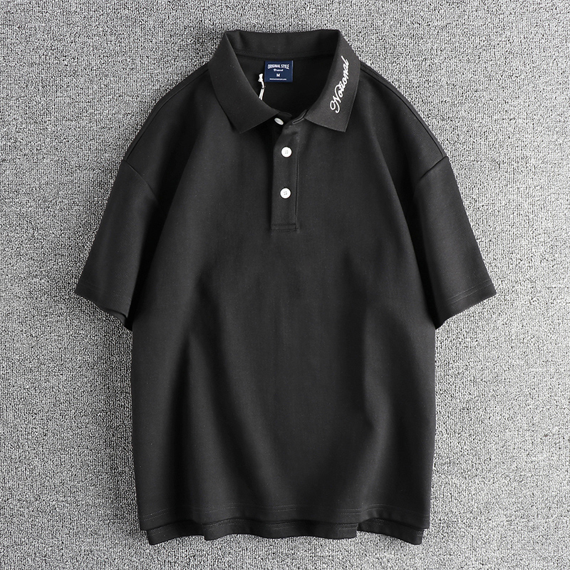 双面针织棉水洗polo衫短袖