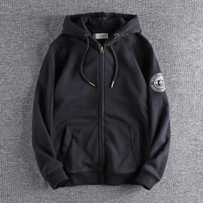 新款水洗潮开衫卫衣连帽