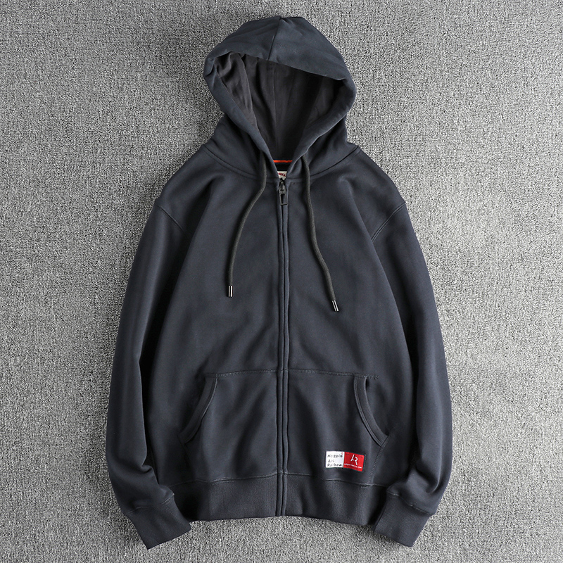 美式潮流复古开衫连帽卫衣