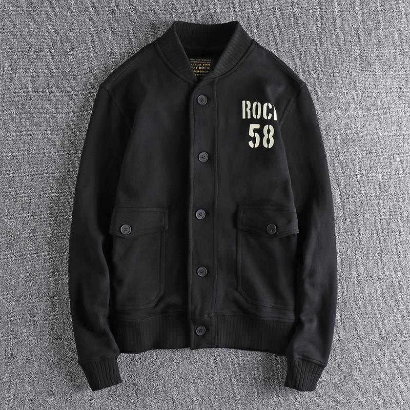 复古军事硬汉风棒球夹克