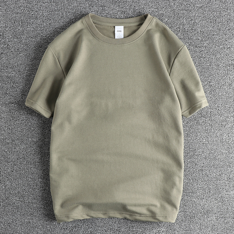 夏季新品基础复古纯色短袖T恤