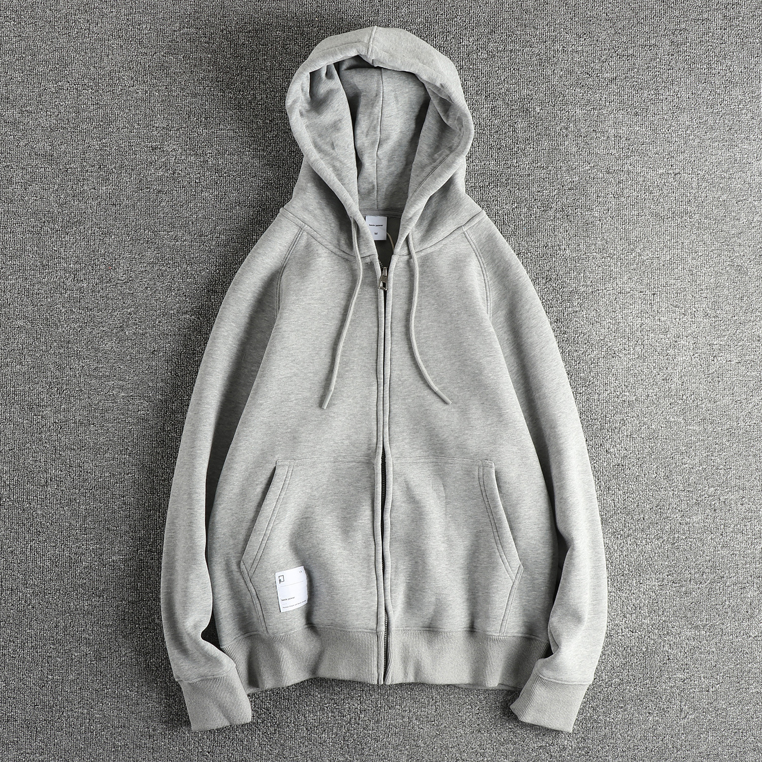 美式休闲复古加绒开衫卫衣