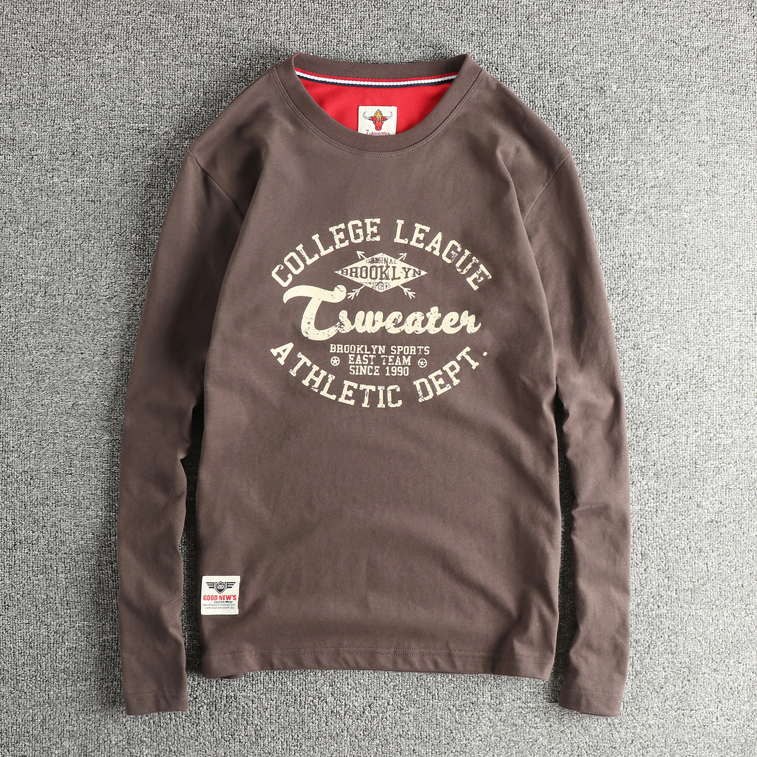 秋季新品个性复古字母长袖T恤