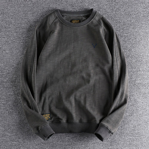 水洗做旧简约潮流圆领卫衣