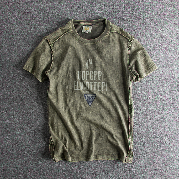 自然卷边男圆领短袖夏季