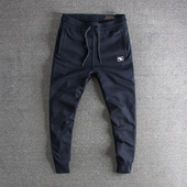 风格 休闲裤 简约水洗弹力毛圈卫裤 美式 修身 小脚男士 青年束脚裤