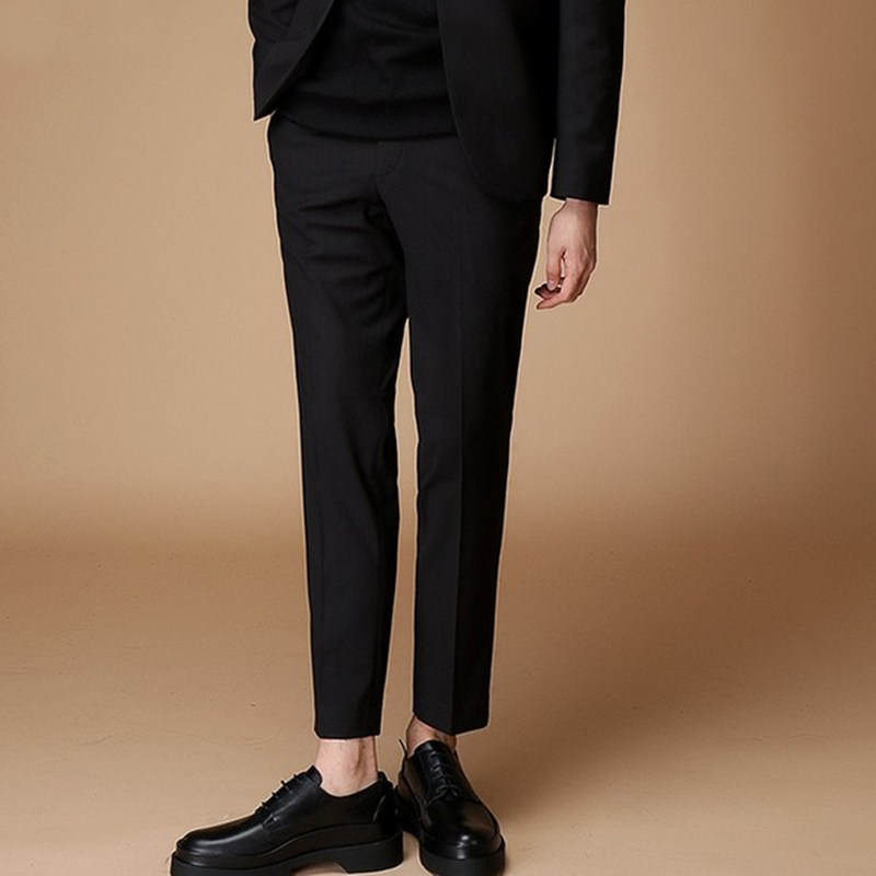 2024春秋小脚裤弹力西裤男士九分休闲裤薄款韩版修身显瘦西装裤子