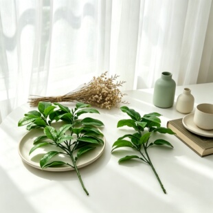 仿真柚子叶假绿植家居装饰工程摆件工厂仿真树叶假柚叶气柑叶苞叶