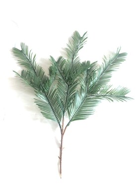 仿真树叶热带植物平面三叉枝红豆杉紫杉赤柏松配件装饰厂直销花园