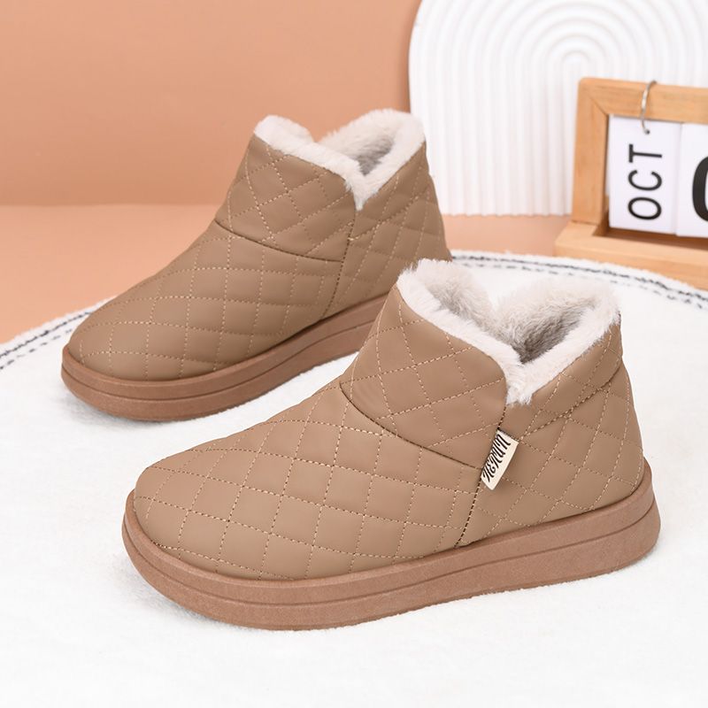 新款冬季乐福鞋女鞋一脚蹬皮鞋舒适防滑加绒加厚时尚雪地靴棉鞋