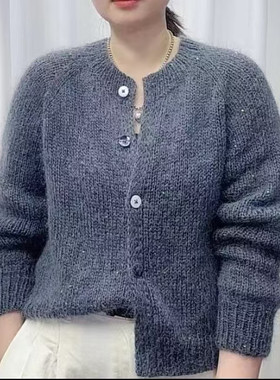 从上往下同款开衫中粗亮片羊毛马海毛超柔软围巾宝宝线二两