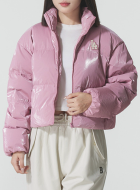 MLB正品新款冬季女子立领亮面短款时尚运动休闲羽绒服3FDJB0556