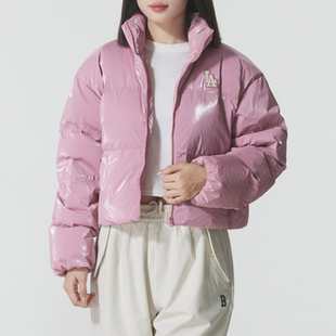 MLB正品新款冬季女子立领亮面短款时尚运动休闲羽绒服3FDJB0556