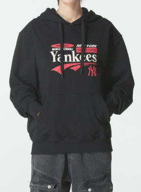 MLB正品新款秋男女同款连帽运动户外百搭印花卫衣套头衫3AHDV0454