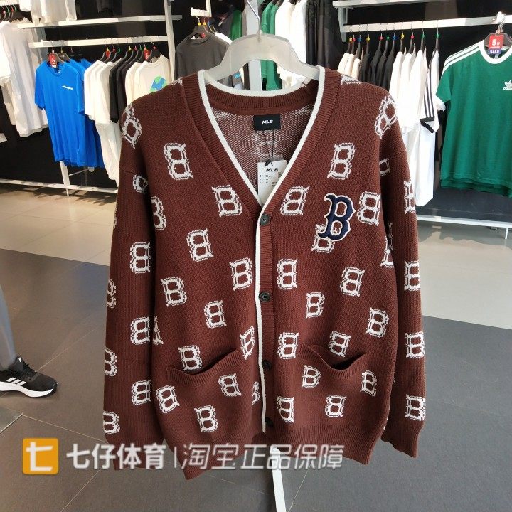 MLB情侣休闲运动开衫毛衣外套