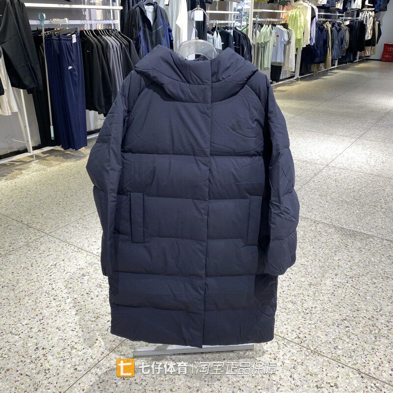 Adidas阿迪达斯正品冬季新款女连帽防风保暖长款休闲羽绒服LE4966