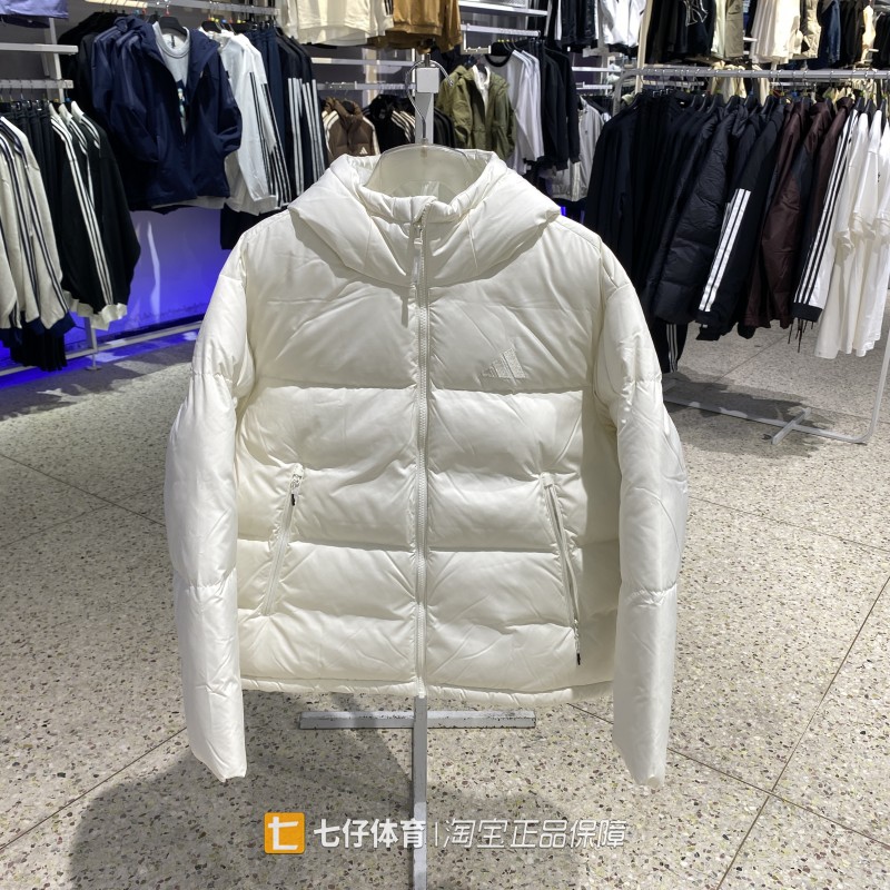 Adidas阿迪达斯正品新款冬季女子连帽拼接休闲运动羽绒服KC5947