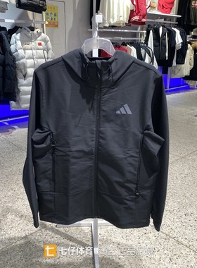 Adidas阿迪达斯正品春季新款男梭织连帽户外休闲夹克外套KD9409