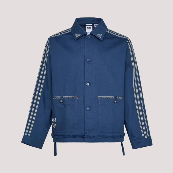 Adidas阿迪达斯三叶草正品新款春秋男子刺绣百搭三条纹夹克外套