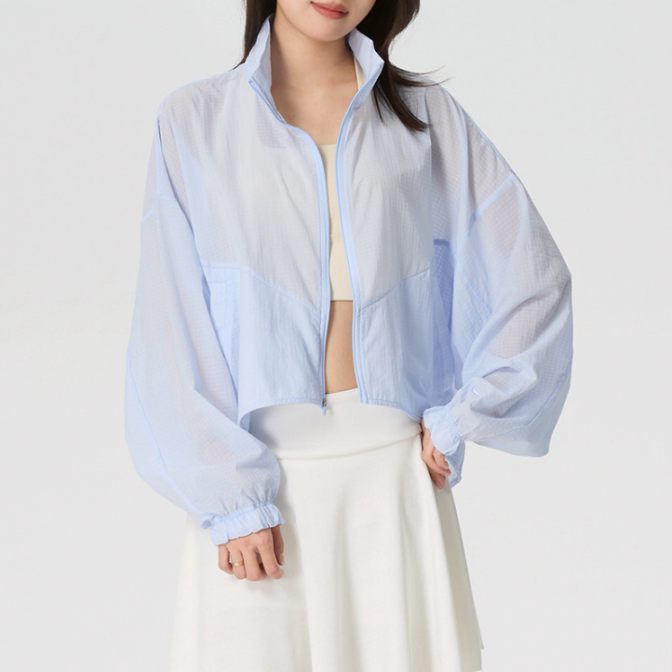 Nike耐克正品新款夏季女款立领拉锁短款刺绣梭织夹克外套IF0588