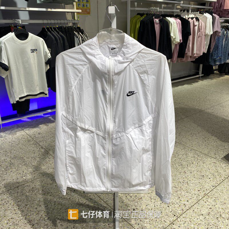 Nike耐克正品新款夏季男子梭织连帽单层刺绣休闲外套皮肤衣IO9628